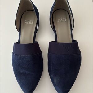 Eileen Fisher Navy Suede Flats